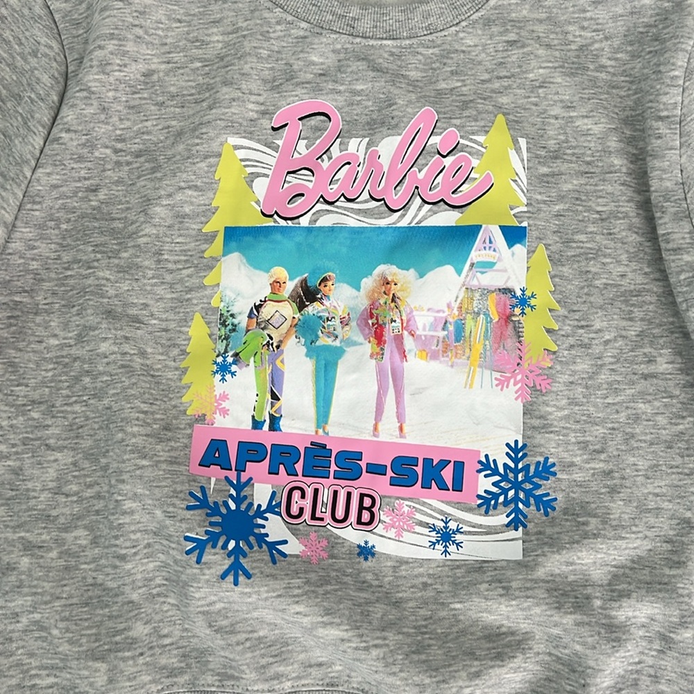 Barbie Ski Club Grey Sweatshirt size L NWT - Picture 2 of 4